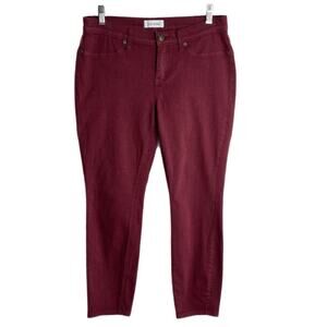 Lila Ryan Women's Skinny Jegging Jeans Size 29P Malbec Maroon Red Denim 164310